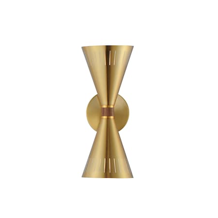 Maxim Lighting Helsinki 2-Light Wall Sconce, Natural Aged Brass 11432NAB